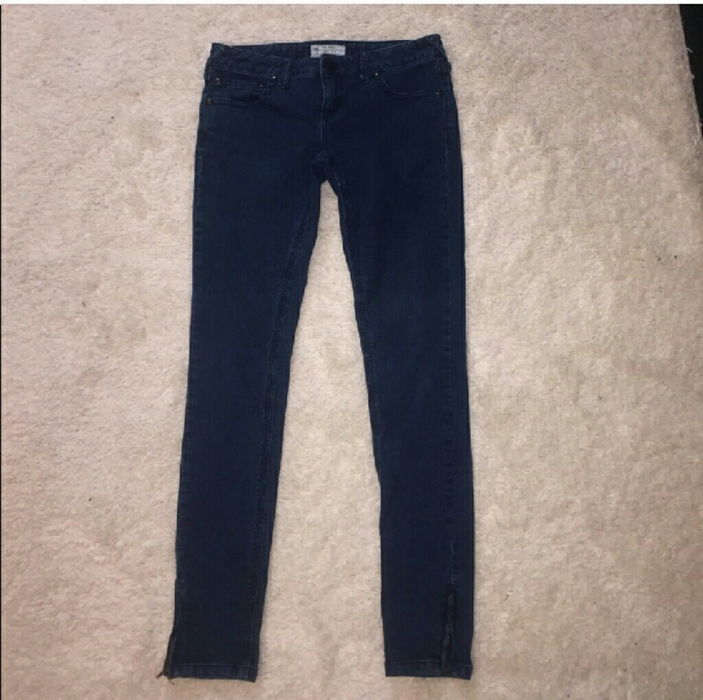 FREE PEOPLE Skinny Stretch Ankle Zip Jeans